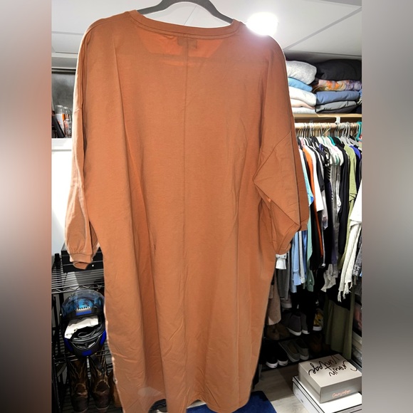 Rustic orange cotton sweater dress - Picture 2 of 7